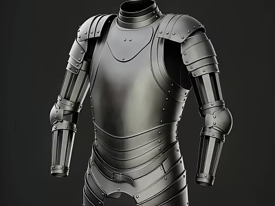 Medieval Full Body Metal Armor With Detailed Shoulder Plates And Chest Protection 3d model