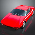 Red Vintage Sports Car With Sleek Body Design And Alloy Wheels