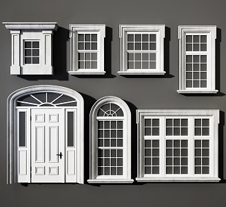 European windows, doors and windows, architectural window frames 3d model