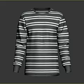 Casual Long Sleeve Striped Round Neck Shirt with Classic Color Pattern