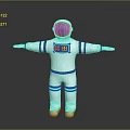 Game Movie Character Astronaut White Spacesuit With Purple Helmet Visor Chest Display Screen Arms Outstretched