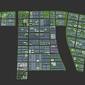 Industrial Factory Buildings Layout With Multiple Units Office Complex Green Areas And Road Networks