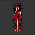 Red Formula Racing Car With Aerodynamic Design And Dragon Sponsor Logo