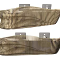 Modern Wooden Reception Desk With Wavy Striped Design And Stylish Structure