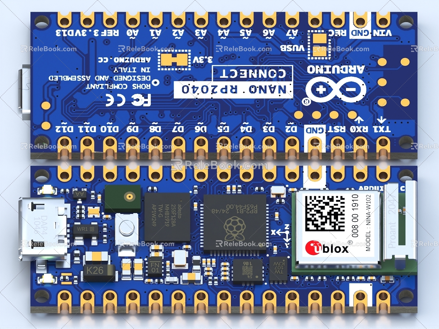 Circuit board electronic components PCB board motherboard technology industrial chip circuit board 3d model