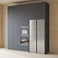 Modern Refrigerator Cabinet Refrigerator Sideboard Built-in Oven 3d model