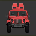 Pink Off Road Pickup Truck With Red Roof Equipment And Black Rack Large Tires