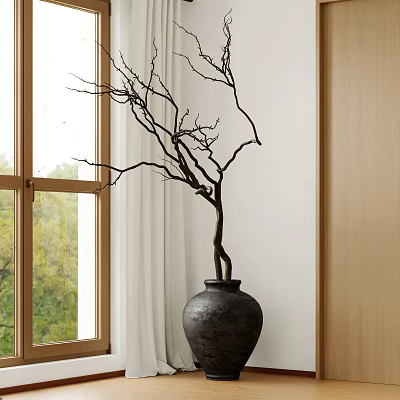 Elegant Bonsai Plant In Ceramic Pot For Minimalist Indoor Window Sill Decoration 3d model