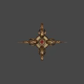 Detailed Golden Ornate Weapon With Intricate Floral Design And Black Shaft