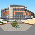 BG Mall Universal Studios Commercial Complex With Modern Glass Facade Architecture Design 3d model