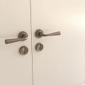 Modern Wooden Door Handles with Minimalist Design on White Interior Doors