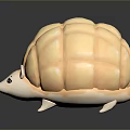 Cartoon Hedgehog Character With Round Yellow Body And Petal Like Texture For Game And Film