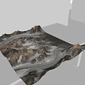 Scenic Natural Mountain Landscape With Snowy Terrain And Rocky Peaks