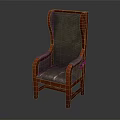 Comfortable Accent Chair With Red Frame Woven Texture And Curved Armrests