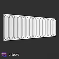 White Rectangular Building Component With Oval Grooves Design And Smooth Surface 3d model