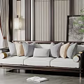 New Chinese-style Three-person Sofa Three-person Sofa 3d model