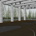 Indoor basketball court Modern basketball court 3d model