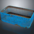 Blue Metal Mesh Storage Basket For Home Organizing With Rustic Finish 3d model