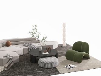 Modern sofa coffee table combination 3d model