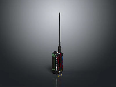 Walkie Talkie Electronic Communication Device With Long Antenna Colorful Design And Front Buttons 3d model