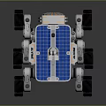 Mechanical Exploration Rover With Solar Panel Top Camera And Multiple Wheels 3d model
