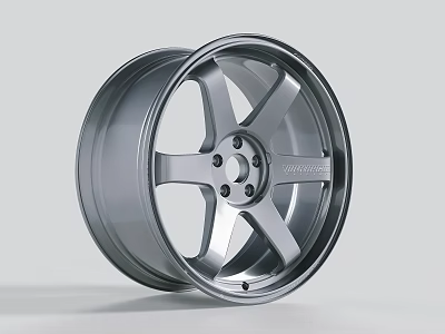 Silver GRAM LIGHTS Wheel With Five Spokes Center Bolts And Edge Brand Logo 3d model