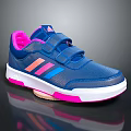 Blue Casual Sneakers With Velcro Straps Orange Blue Stripes Pink Lining And Sole