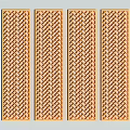 Four Orange Rectangular Panels With Woven Texture Arranged On Light Blue Background 3d model