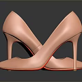 Peach Pink Pointed Toe High Heels With Stiletto Heel And Red Sole