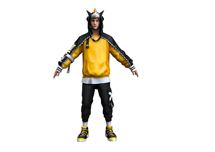 Cartoon Man Character Role Game Figure Fashion Boy Street Dance Boy Parkour Boy Modern Character 3d model