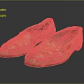 Traditional Embroidered Shoes With Intricate Floral Patterns And Vibrant Pink Purple Flowers