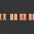 Different Colored Slipper Shoes Arranged In A Row With Reflection On Dark Background