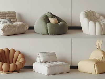 Modern Single Seat Sofas With Various Colors And Stylish Comfortable Designs 3d model