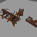 Ancient Wooden Siege Weapons Historical Warfare Tools With Traditional Structure Design