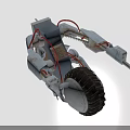 Detailed Mechanical Device Featuring Gray Structure Red Wires Springs Robotic Arm And Black Wheel