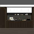 Quiet Sideboard Combination Wine Cabinet Sideboard 3d model