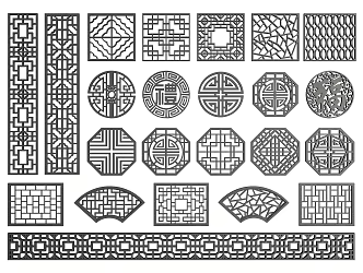 new chinese style openwork window openwork window grilles pane 3d model
