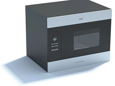Modern Black and Silver Microwave Oven Kitchen Appliance with Control Panel 3d model