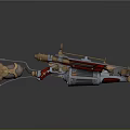 Detailed Ornate Medieval Crossbow With Intricate Mechanical Structure And Metallic Finish
