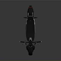 Sleek Black Electric Scooter With Carbon Fiber Frame And Dual Wheels Design