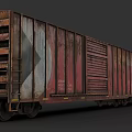 Rusted Functional Freight Train Car with Cargo Storage and Metal Frames