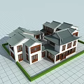 Traditional Chinese Ancient Building With Grey Tiled Roofs White Walls And Courtyard Layout