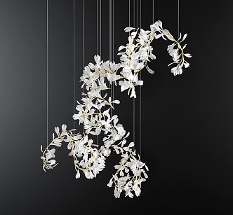 Modern Chandelier Petal Decoration Chandelier Flower Lamp Decoration Lamp Chandelier 3d model