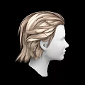 Game and Movie Character 3D Head Model with Brown Curly Hair and Realistic Design