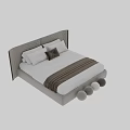 Contemporary Upholstered Double Bed With Quilted Headboard White Sheets And Brown Throw