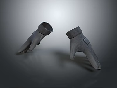 Artistic Gray Glove Sculptures Sculpted In Minimalist Style With Smooth Surface 3d model