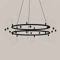 Modern Black And White Circular Hanging Chandelier With Geometric Accents