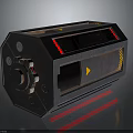 Rustic Industrial Metallic Equipment Featuring Control Panel Buttons And Red Warning Stripes