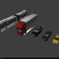 Various Types of Vehicles Including Bus Truck SUV Sedan and Sports Car