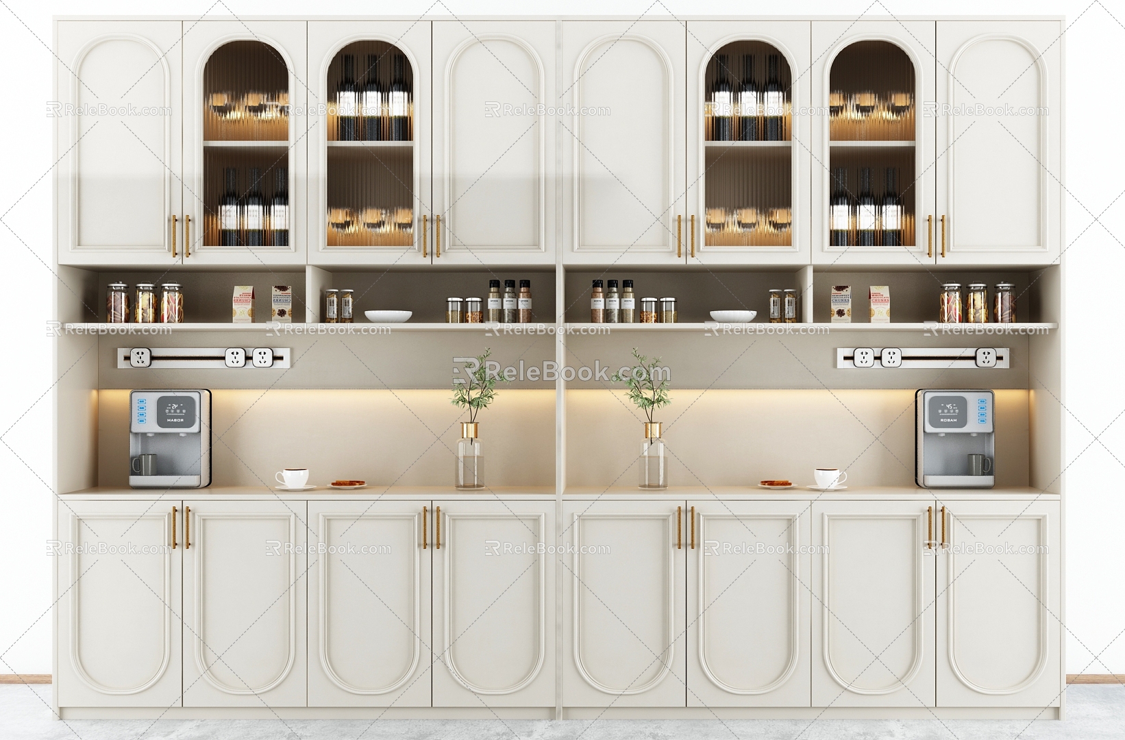 Cream style wine cabinet model